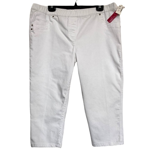 SZ 1X•NWT•PENNINGTONS•WHITE CROPPED ABOVE THE ANKLE JEGGING• - Picture 1 of 7